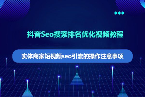 抖音Seo搜索排名优化视频教程