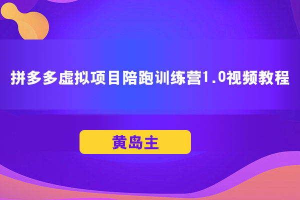 黄岛主-拼多多虚拟项目陪跑训练营1.0视频教程