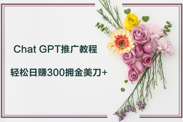 Chat GPT推广教程，轻松日赚300拥金美刀+