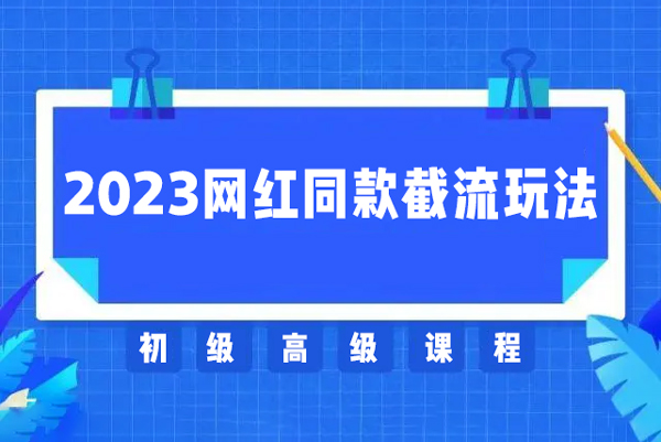 2023网红·同款截流玩法【初级+高级课程】上架当天出单当月破10w+持续爆单