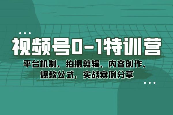 视频号0-1特训营