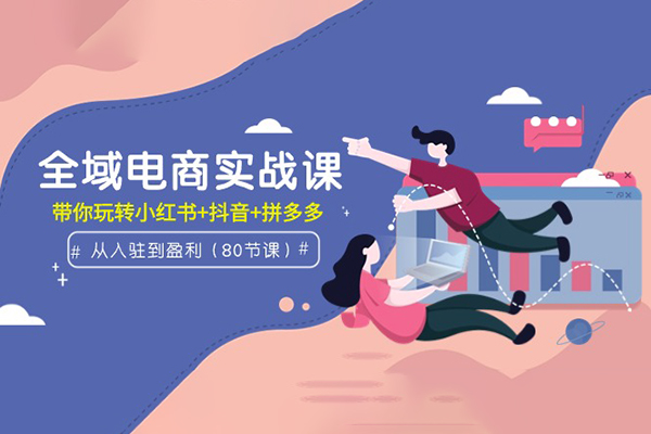 全域电商实战课：从入驻到盈利，带你玩转小红书+抖音+拼多多（80节课）