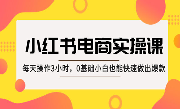 王导主小红书电商运营实操课，从零打造全程实操