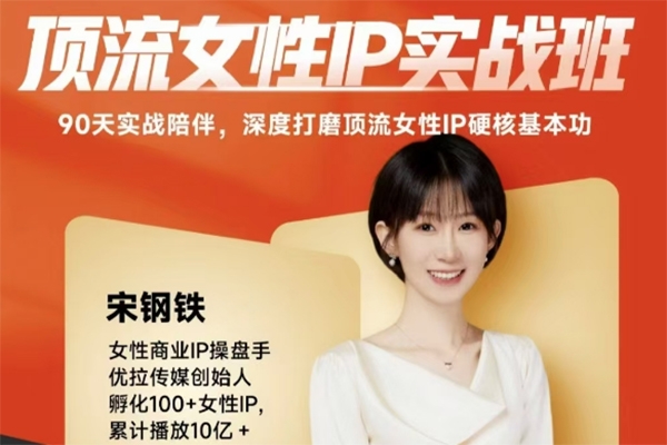 宋钢铁顶流女性IP实战班，流量上亿情绪引爆法，深度打磨顶流女性IP硬核基本功