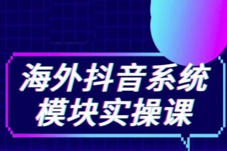 海外抖音Tiktok系统模块实操课，TK短视频带货，TK直播带货，TK小店端实操等