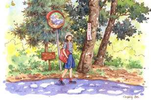 欧阳贝钢笔淡彩花卉果蔬自然风景课2023