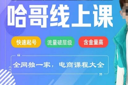 哈哥电商线上课程2025年，快速起号，流量破层级，这套方法起号率99%