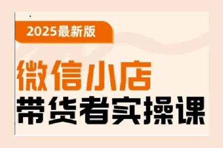陈奶爸老师2025最新版微信小店带货者实操课，基础操作到高级运营技巧，快速上手