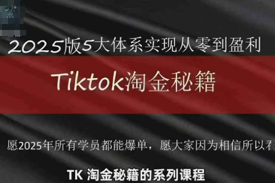 TikTok跨境2025淘金秘籍，2025TikTok从0到盈利变现