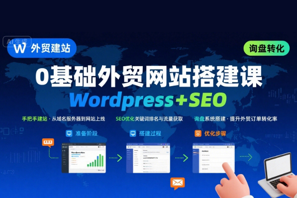WordPress外貿建站+SEO優化課程，手把手教你從0到1搭建可獲得詢盤的外貿網站