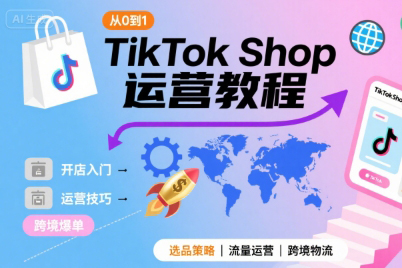 TikTok Shop从0到1运营教程，TikTok跨境电商新手必学课程
