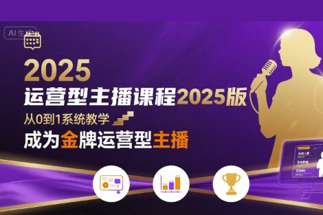 運(yùn)營(yíng)型主播課程2025版，從0到1教你成為金牌運(yùn)營(yíng)型主播