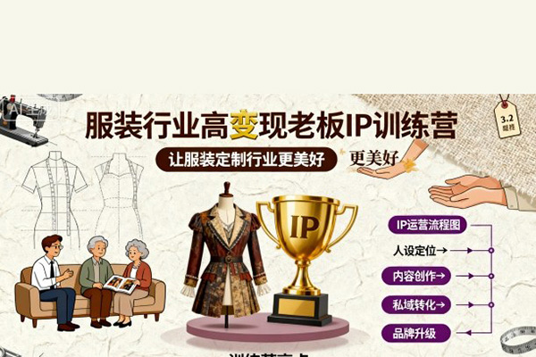 服装行业高变现老板IP训练营，让服装定制行业更美好