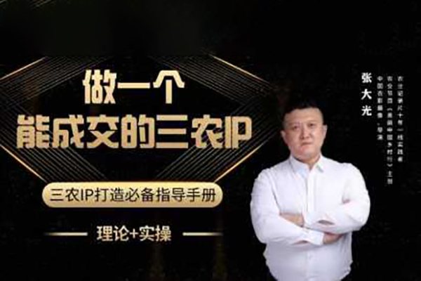 张大光-做一个能成交的三农IP视频课